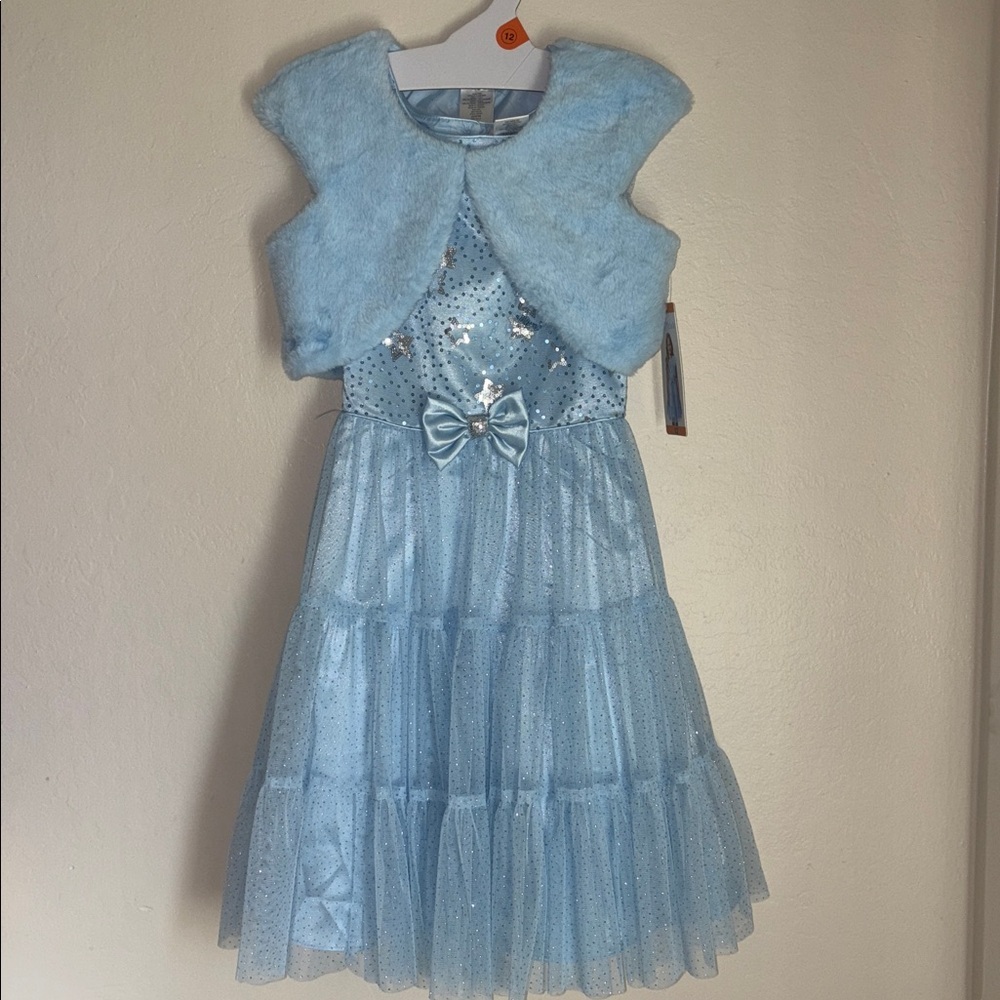Jona Michelle Sky Blue Tulle Dress with Bow - Picture 5 of 6